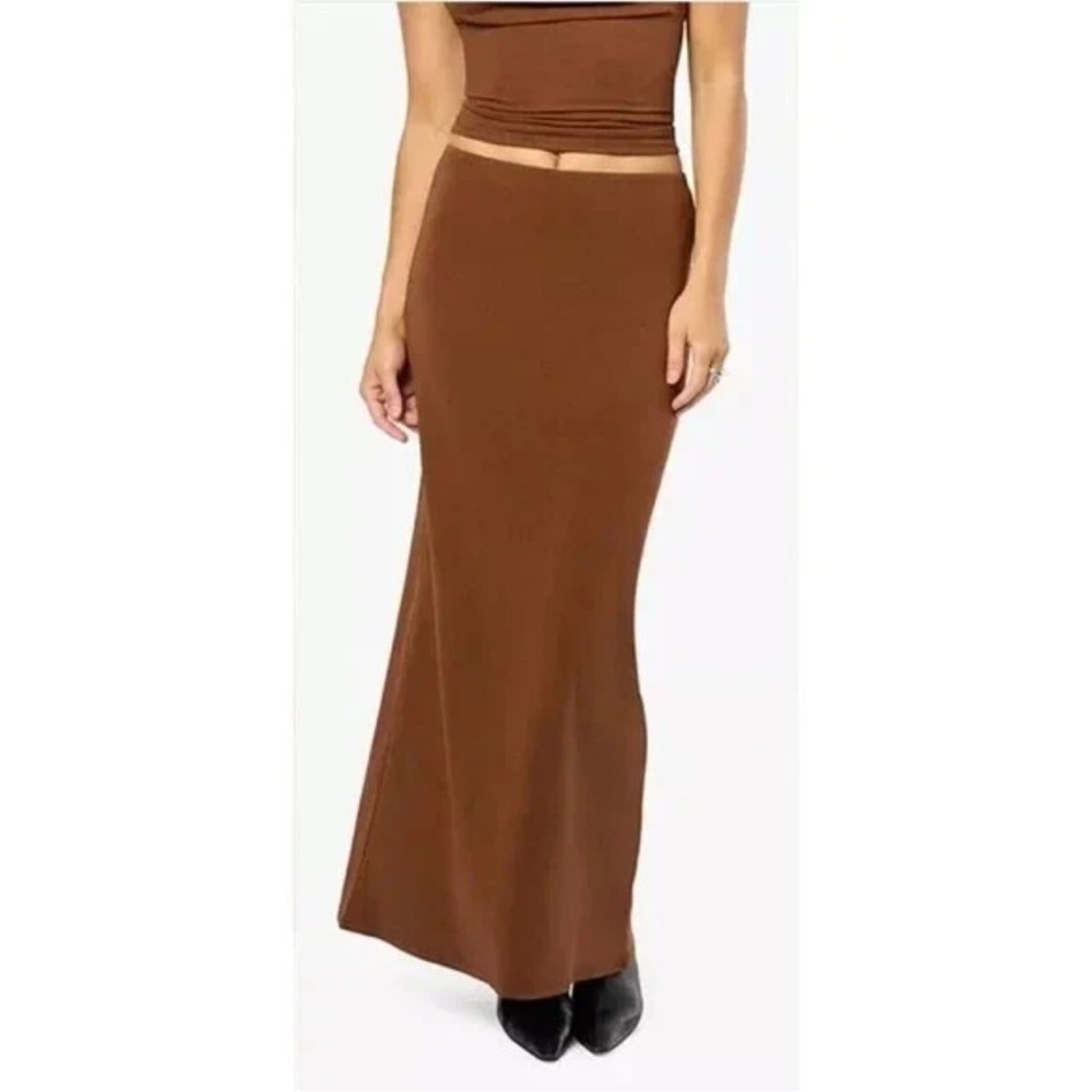 WeWoreWhat Pull On Jersey Midi Skirt | Saddle Brown | XS | NWT | MSRP$108
